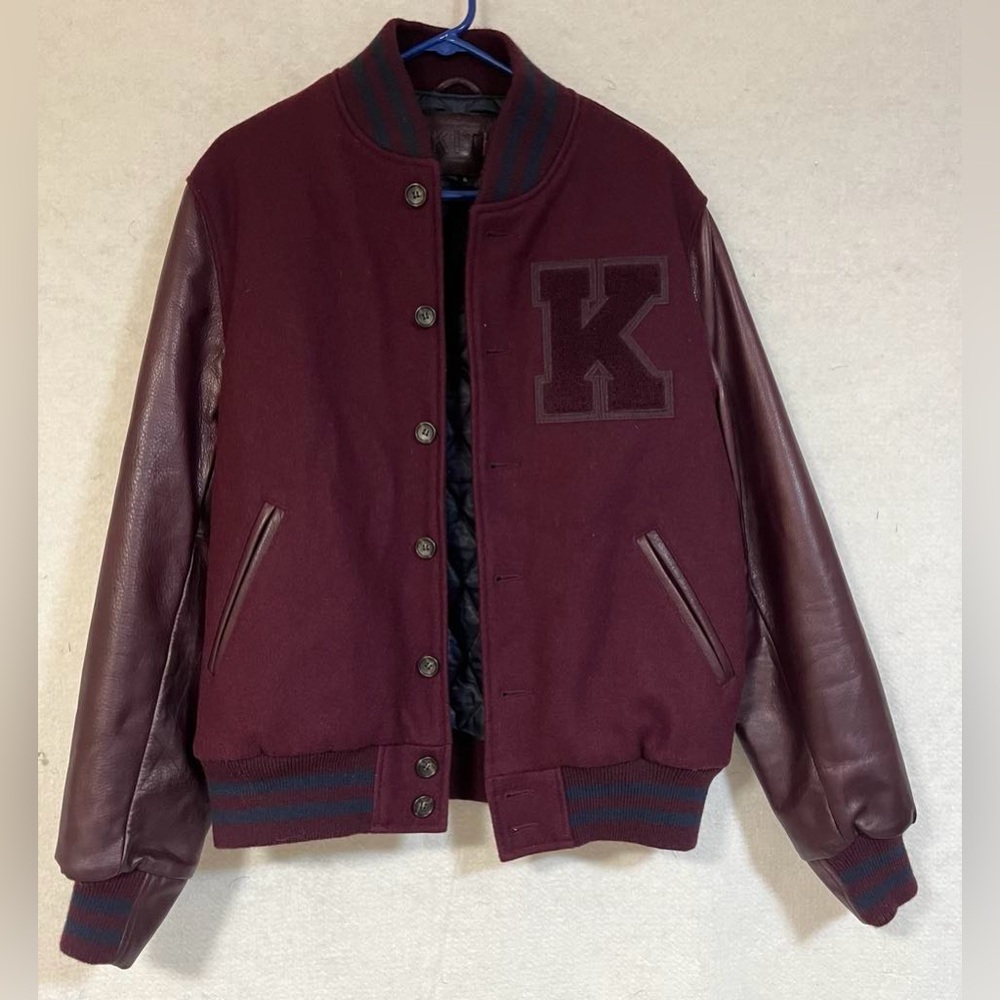 Burgundy Kith varsity jacket